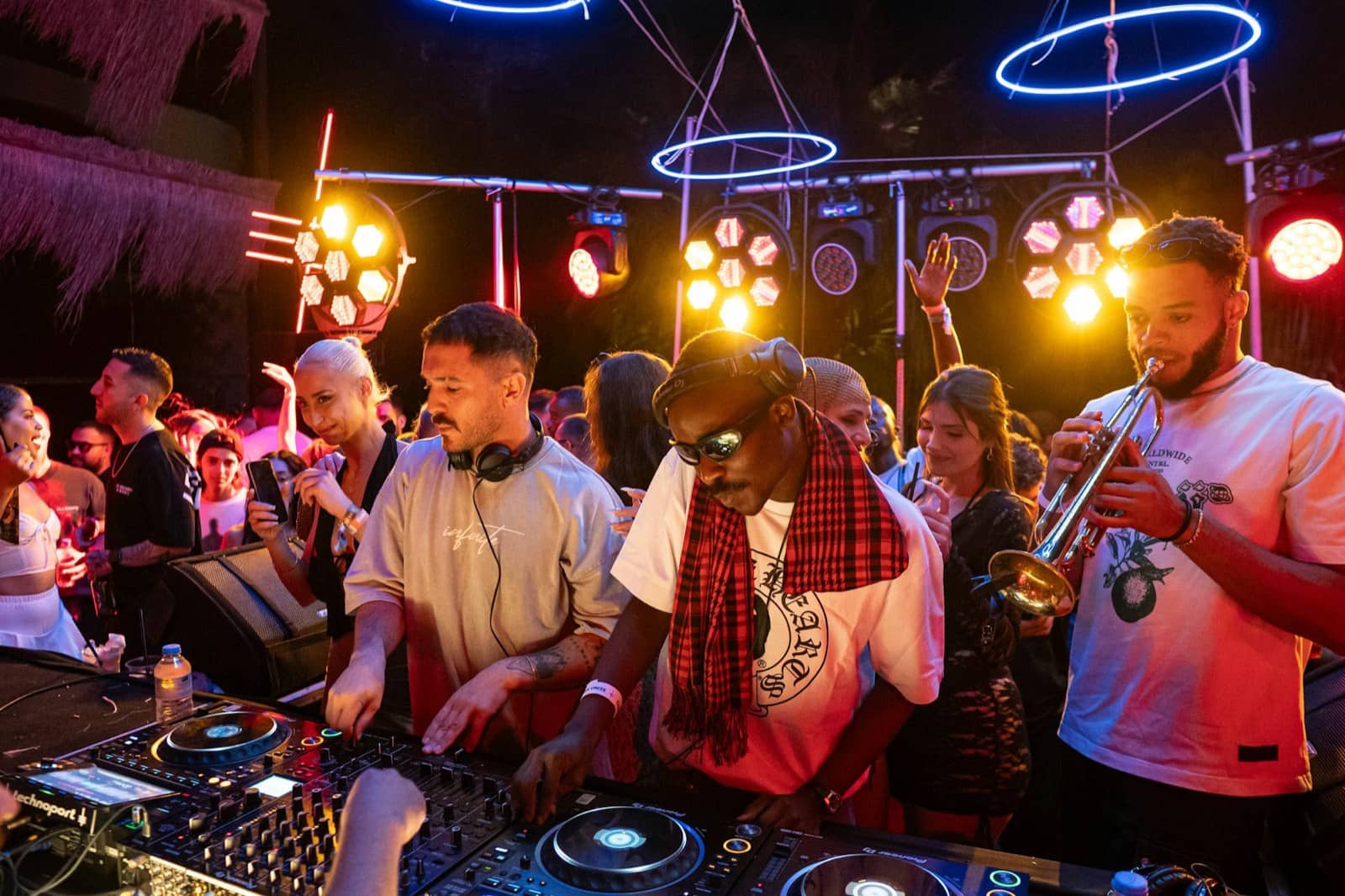 DJ playing to a party crowd